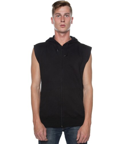 Sleeveless Zip Hoodie Black