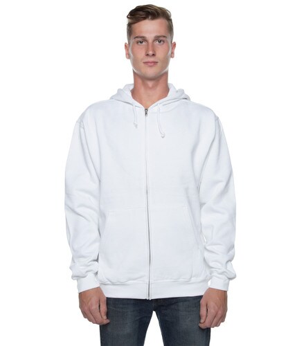 Basic Zip Hoodie White