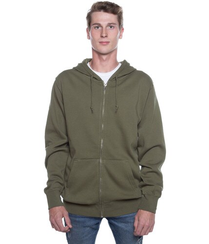 Pigment Dyed Basic Zip Dark Green
